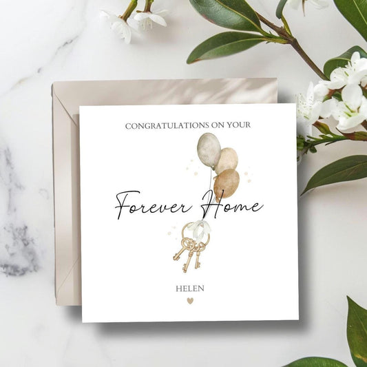 Personalised Forever Home Card, Happy Dream Home Card, First Home Together Card, Forever Home Card, Neutral New Home Card