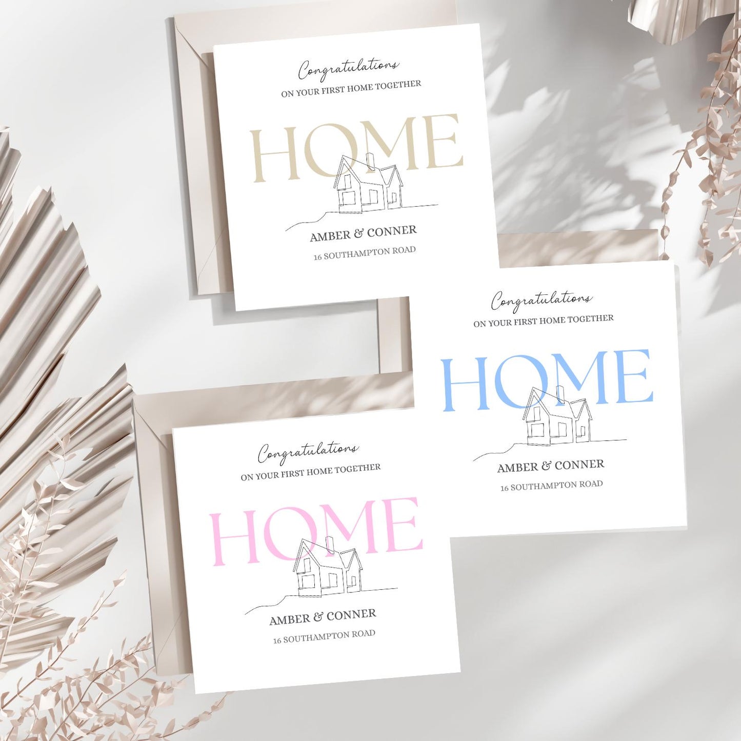 Personalised First New Home Card, Congratulations on your First Home Card, First Home Together Card, Happy 1st Home Card, Colour Options