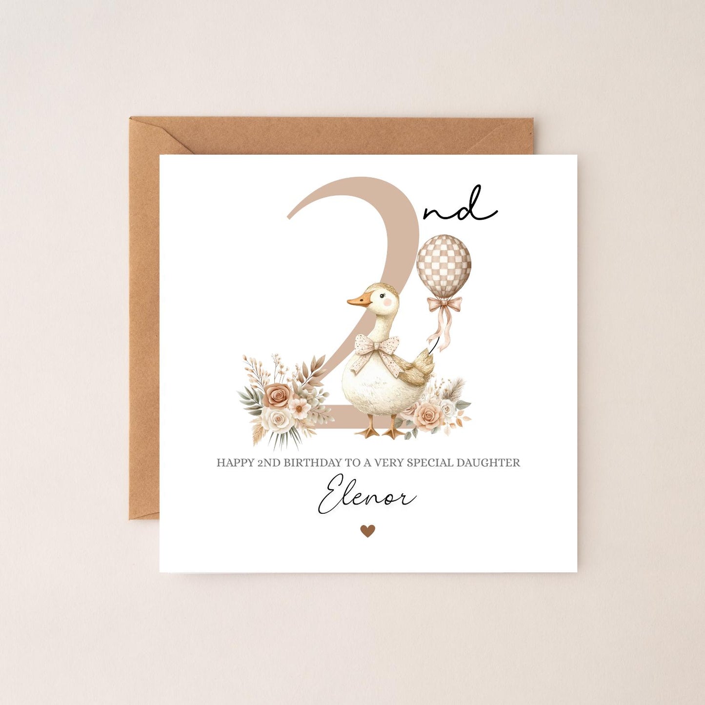 Personalised First Birthday Card Neutral | 1st, 2nd. 3rd birthday silly goose card | Any Age and Relation | Vintage Silly Goose Card
