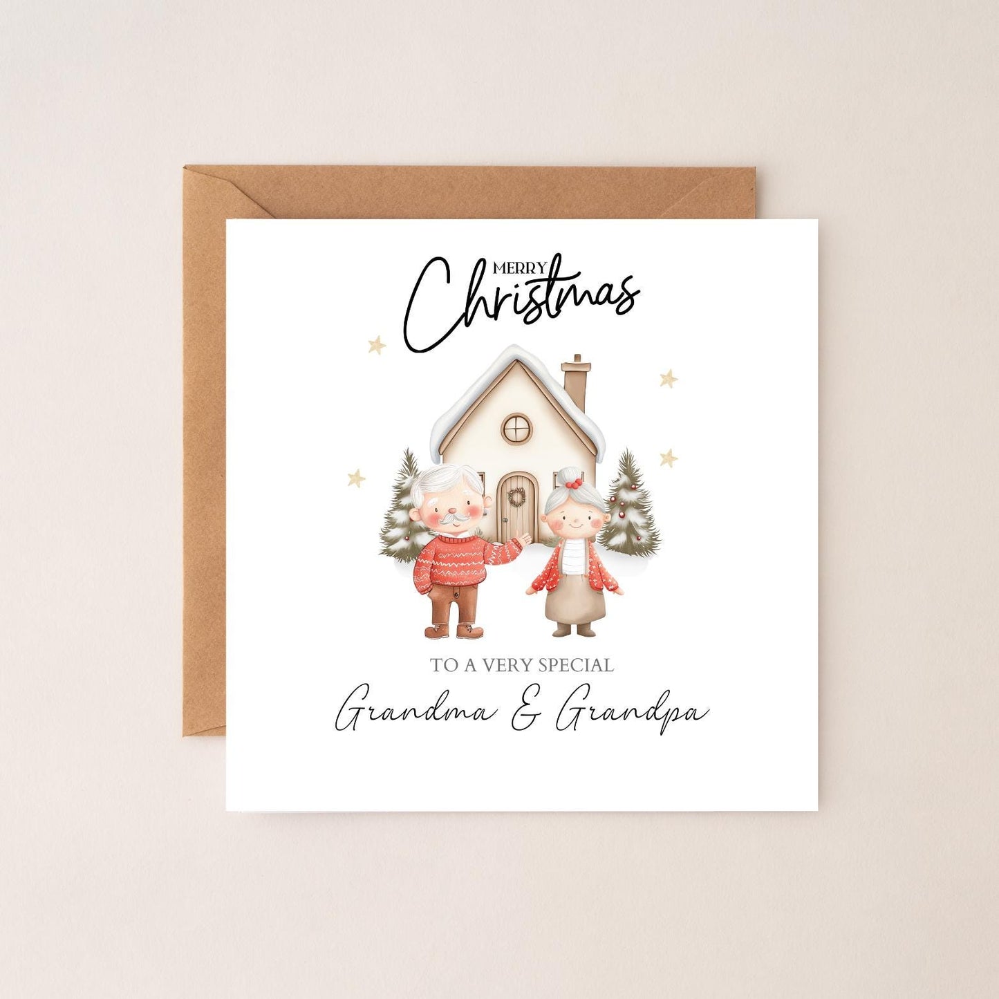 Personalised Grandparents Christmas Card, Merry Christmas Nana Grandad Card, Christmas Card for grandma and grandpa