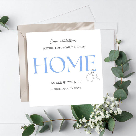 Personalised First New Home Card, Congratulations on your First Home Card, First Home Together Card, Happy 1st Home Card, Colour Options