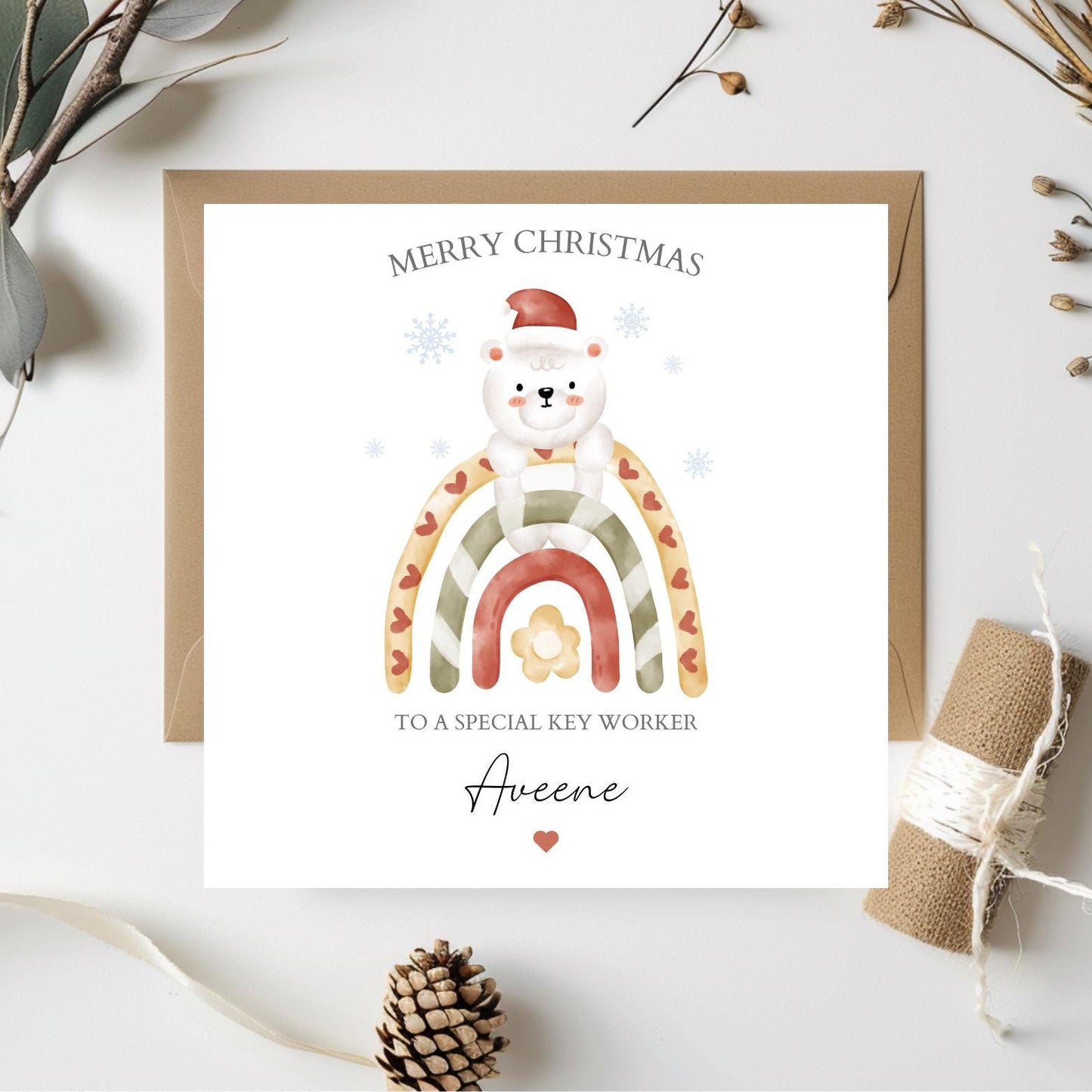 Personalised Teacher Christmas Card, Teaching Assistant Christmas Card, Head Teacher Christmas Card, Merry Christmas Teacher Card
