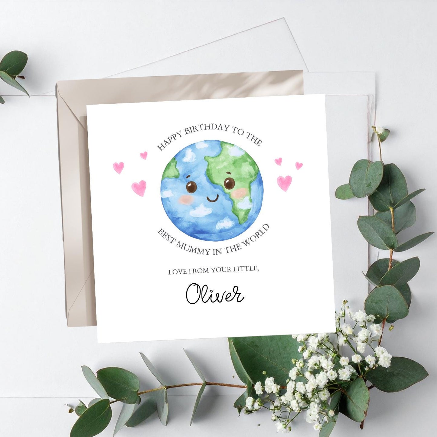 Personalised Best Mum Birthday Card - Best Mum in the World Birthday Card - Thank you Mum Card- Personalised I love you Card For Mum