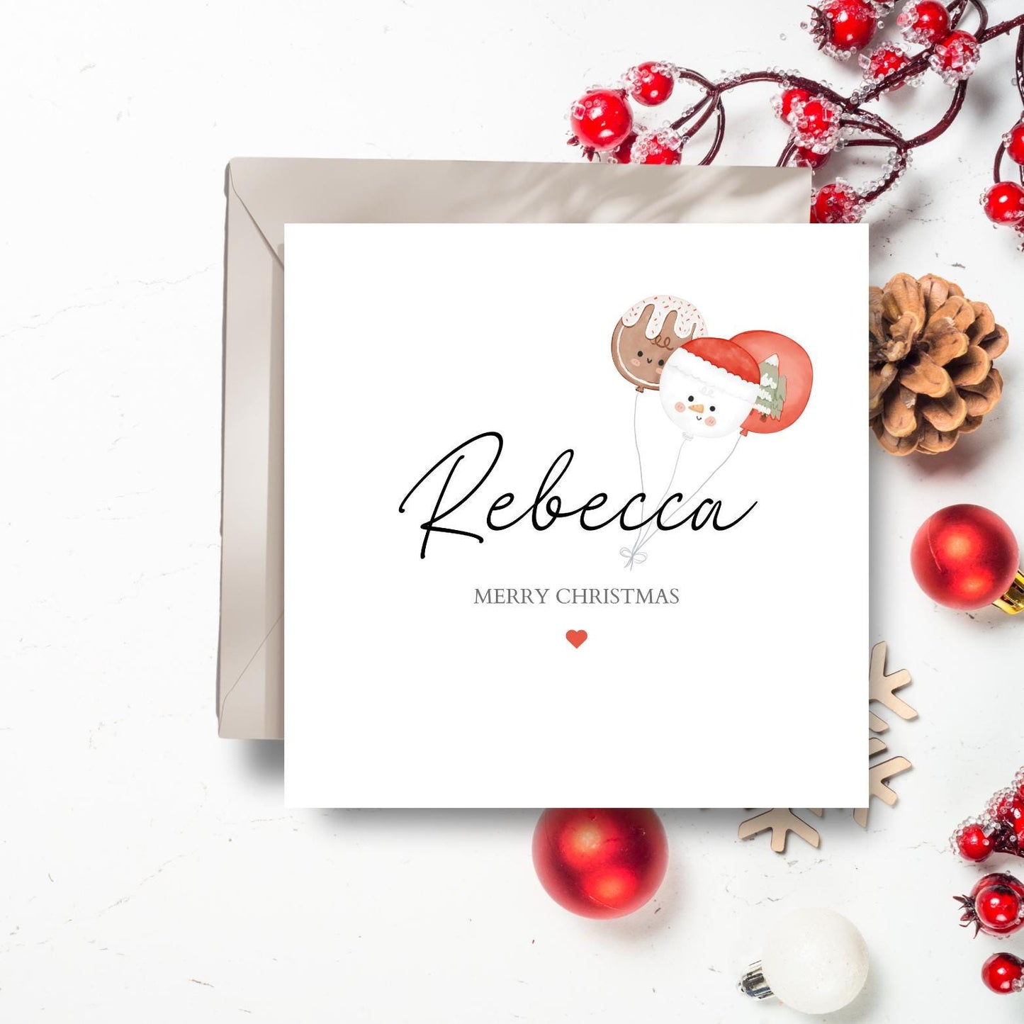 Personalised Christmas Card For Daughter, Son, 1st Christmas Card, Name Xmas Card, Any Relation, Daughter, Niece, Granddaughter, Son, Nephew