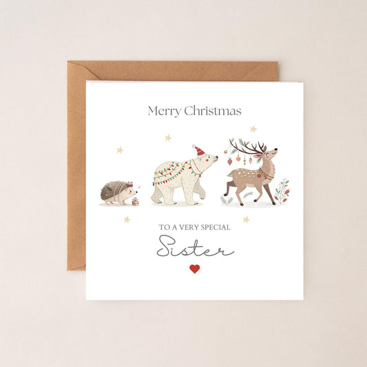 Personalised Sister Christmas Card, Couple, Fiance, Brother & Fiancee Christmas Card, Aunt and Uncle, Friend Xmas Card, Any Relation