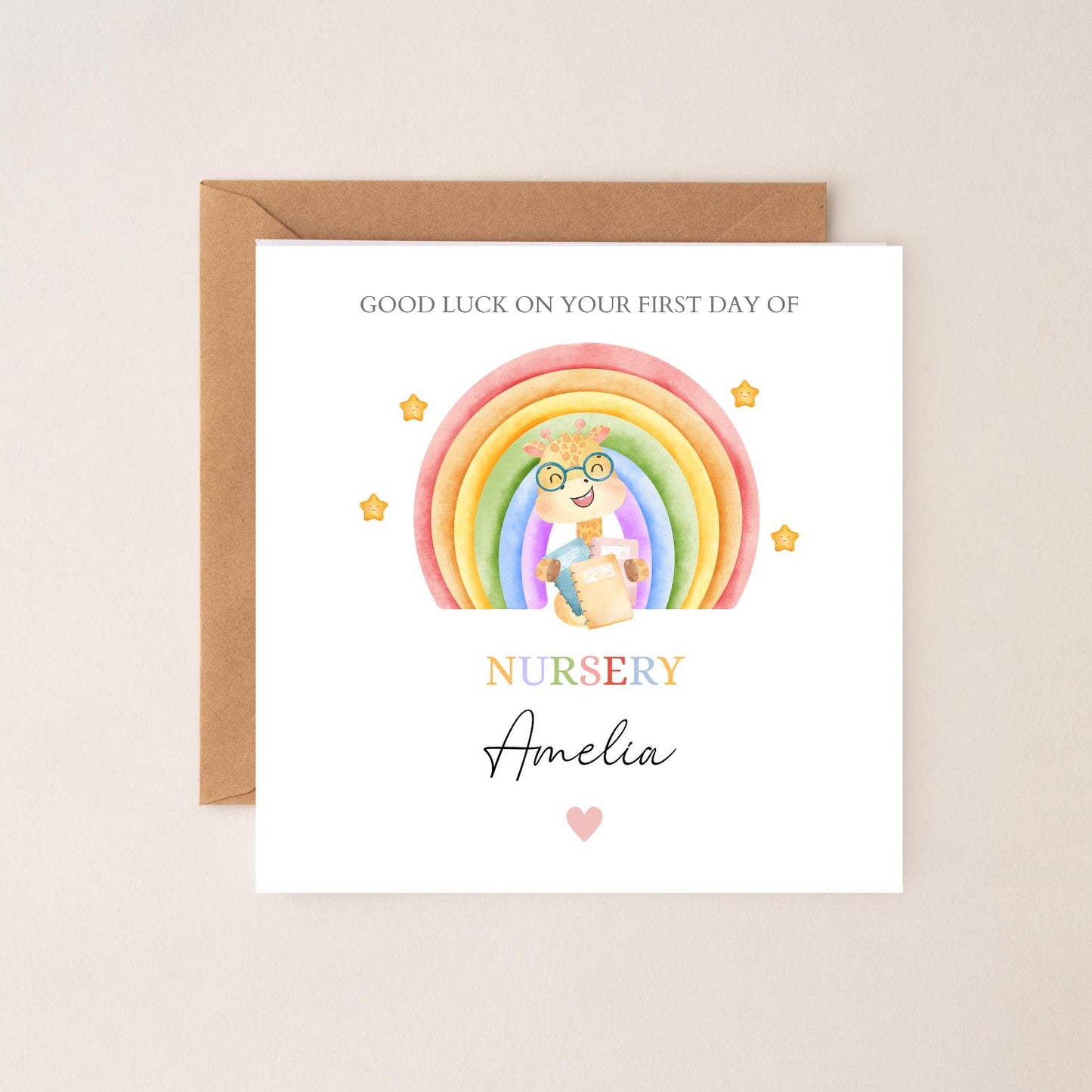 Personalised First Day of Nursery Card, Nursery Card, New Nursery Card, End of Term Card