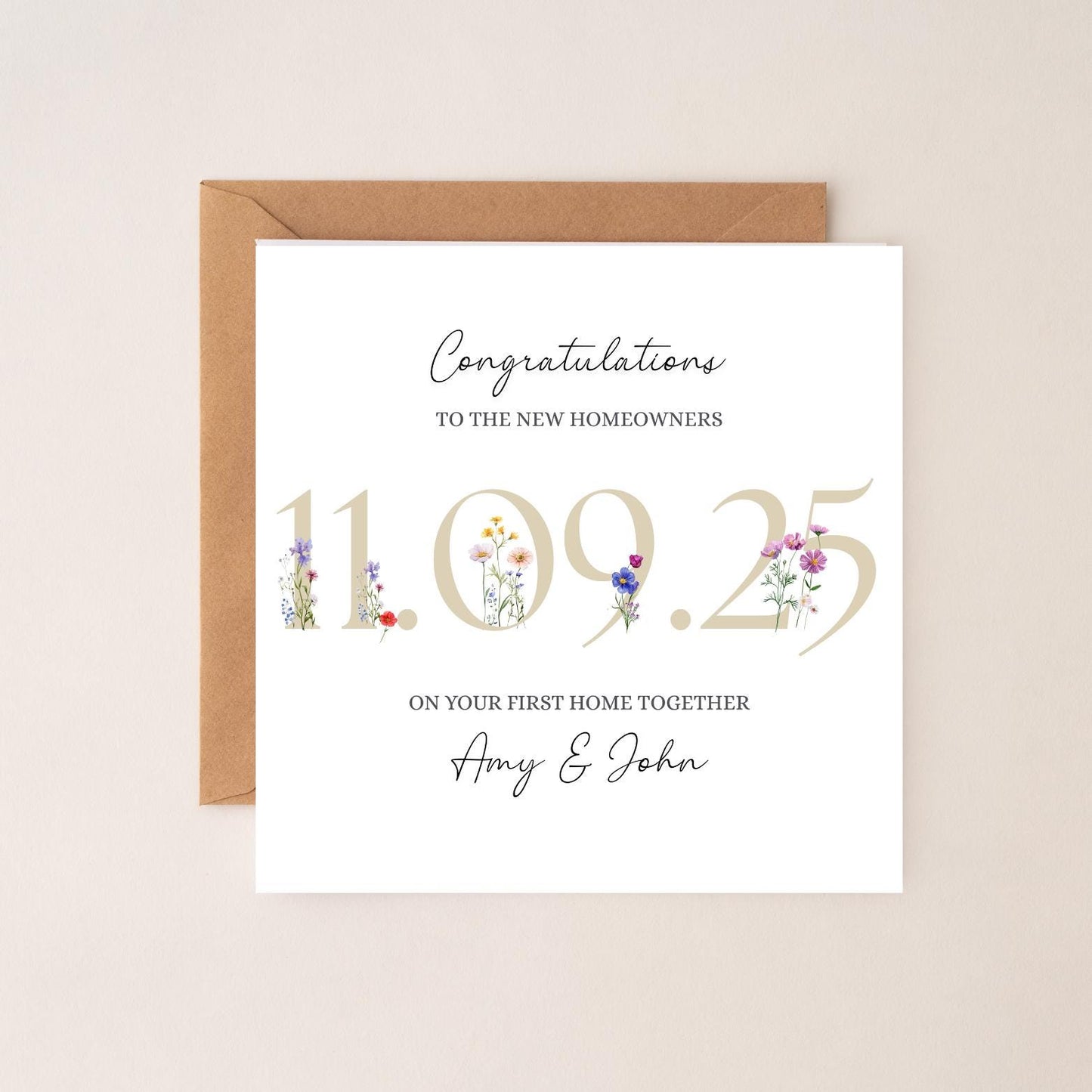 Personalised First Home Card, Congratulations on your First Home Card, First Home Together Card, Happy 1st Home Card With Date