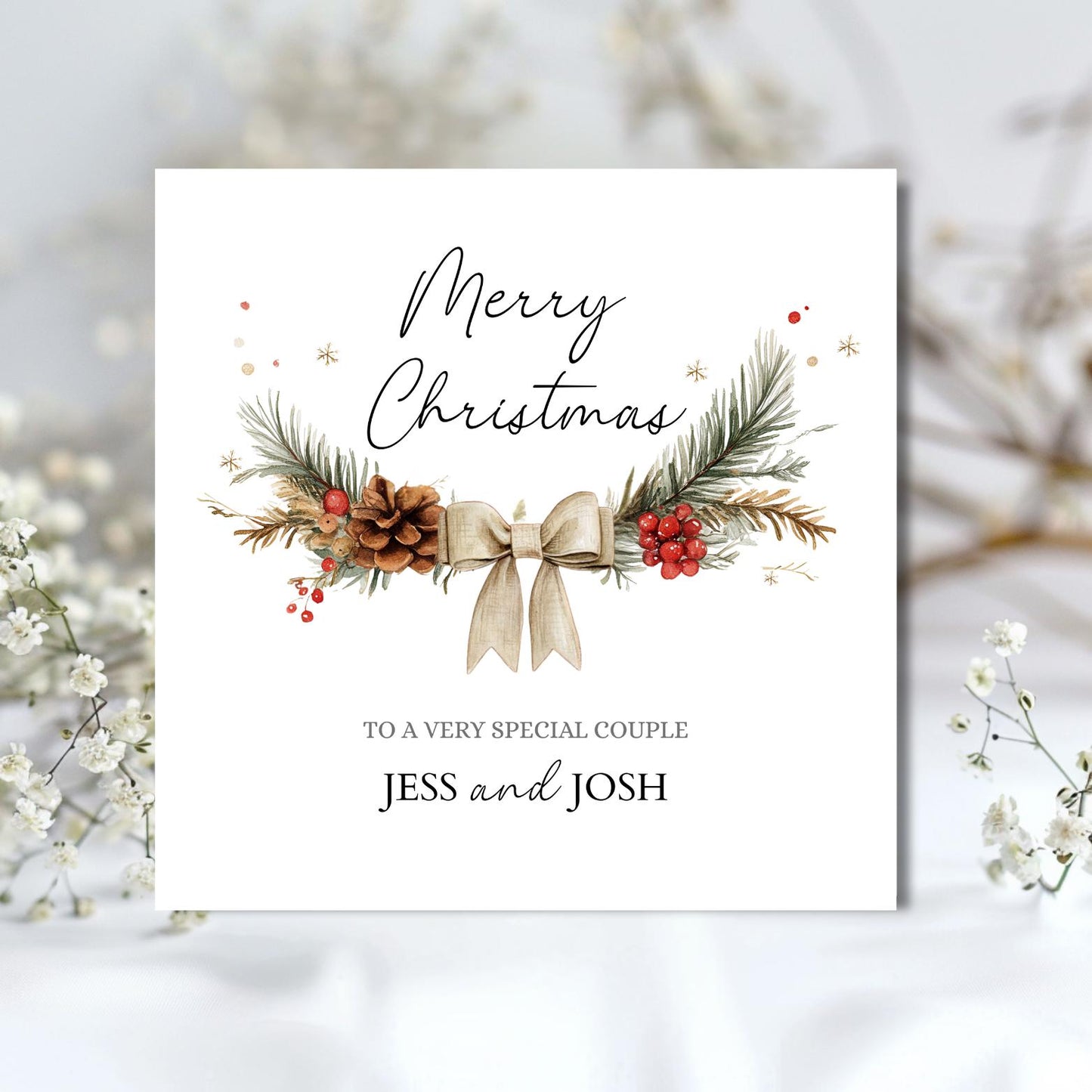 Personalised Auntie & Uncle Christmas Card, Aunty Christmas Card, Xmas Card Daughter, Son, In Law's Any Relation
