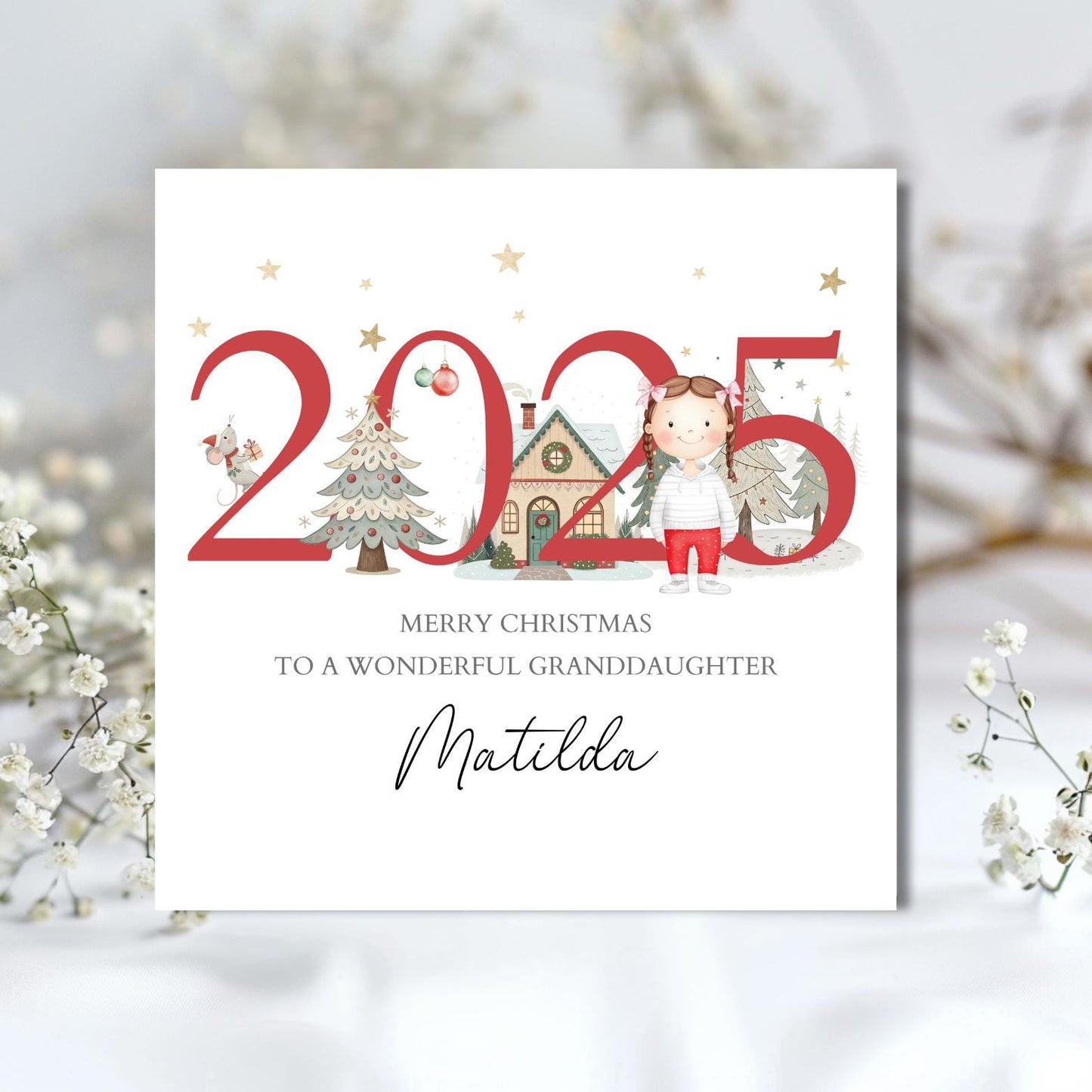 Personalised First Christmas Card|1st Christmas Card for Grandson,Son |2025 Christmas Card Daughter |Christmas Card for Niece, Granddaughter