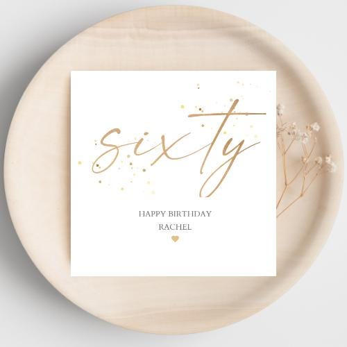 Personalised 90th Birthday Card, Calligraphy Birthday Card, Personalised Gold 30th 40th 50th 60th 70th 90th Birthday Card