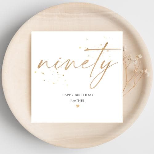 Personalised 40th Birthday Card, Calligraphy Birthday Card, Personalised Gold 30th 40th 50th 60th 70th 90th Birthday Card