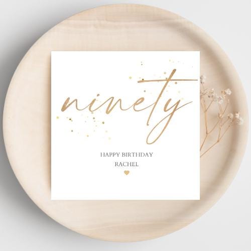 Personalised 70th Birthday Card, Calligraphy Birthday Card, Personalised Gold 30th 40th 50th 60th 70th 90th Birthday Card