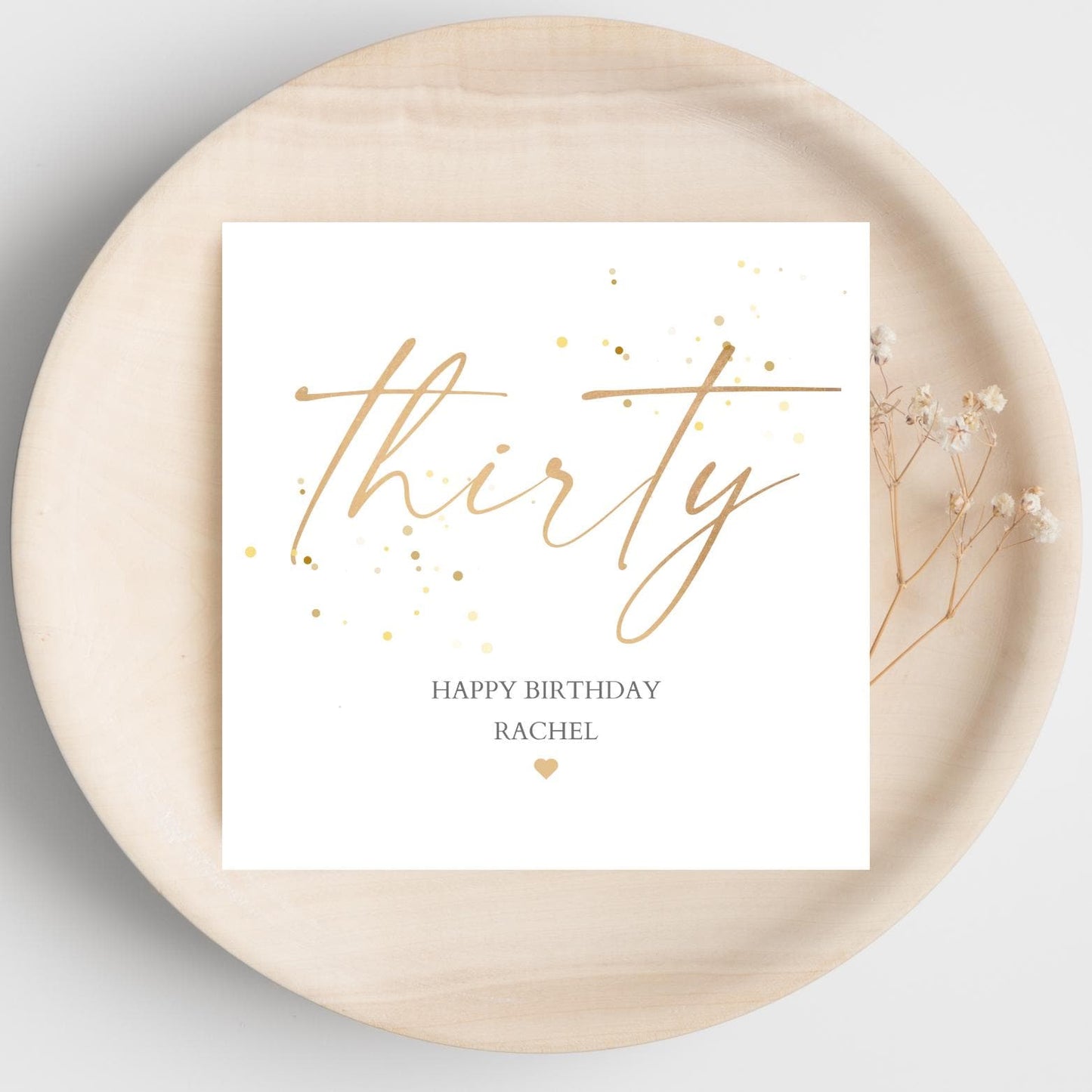 Personalised 40th Birthday Card, Calligraphy Birthday Card, Personalised Gold 30th 40th 50th 60th 70th 90th Birthday Card