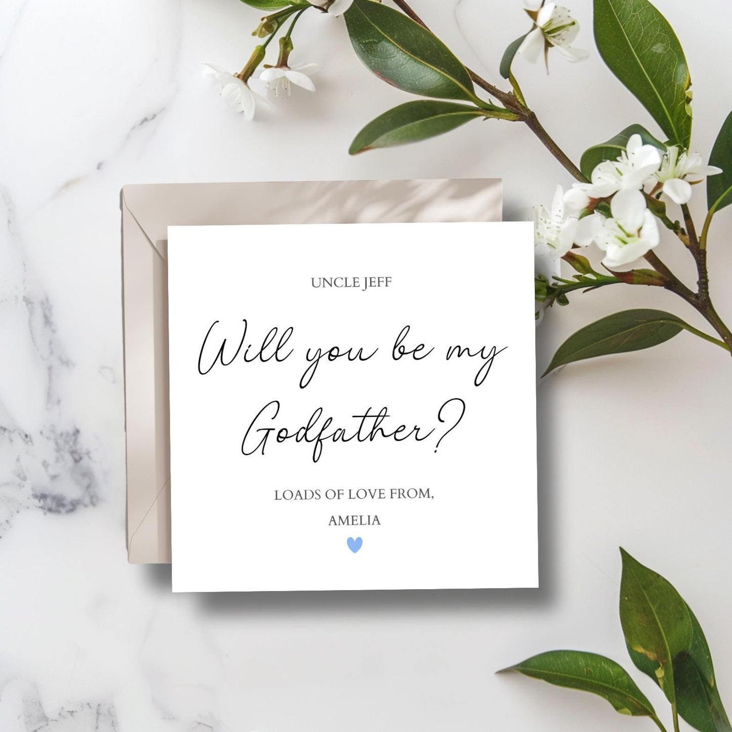 Personalised Will you be my Godfather, Godmother, Godparents Card, Godparent Proposal Card, Godmother Proposal Card, Godfather Proposal card