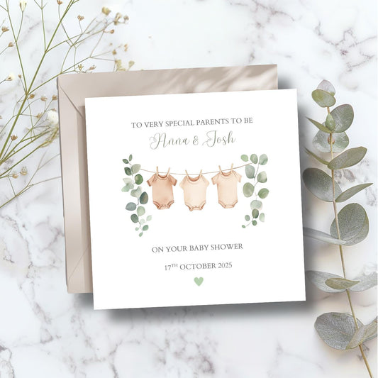 Personalised Baby Shower Card Neutral | Neutral Baby Shower Card, Mummy to be Pregnancy Card, Baby Shower Gift for Baby Boy or Baby Girl
