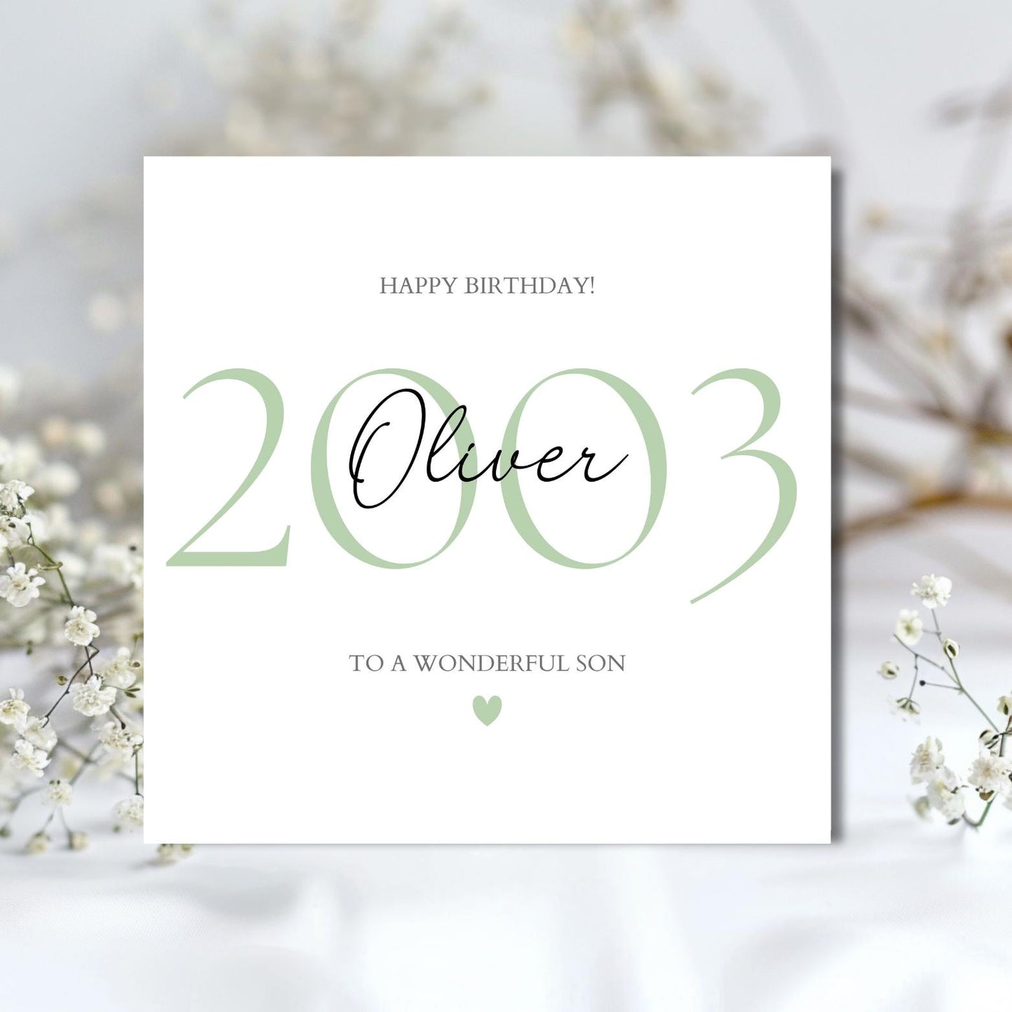 Personalised Year Birthday Card, Calligraphy Birthday Card, Birthday card for him,30th,40th,50th Birthday Card for Her,Birthday Card for Her