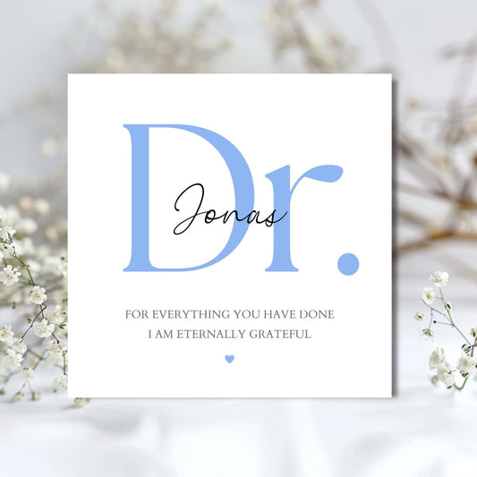 Personalised Doctor Thank You Card, Doctor Ward Thank You Card, Thank You For Your Support Card, Eternally Grateful Beige Thank You Card