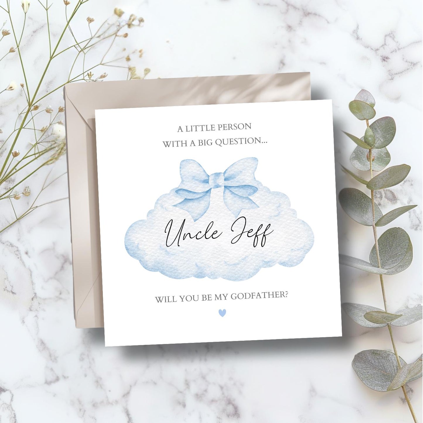Personalised Will you be my Godmother, Godfather, Godparents Card, Godparent Proposal Card, Godmother Proposal Card, Godfather Proposal card