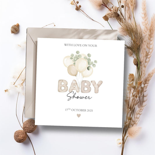 Personalised Baby Shower Card Neutral | Neutral Baby Shower Card, Mummy to be Pregnancy Card, Baby Shower Gift for Baby Boy or Baby Girl