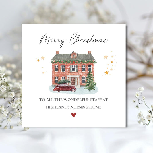 Personalised Nursing Home Christmas Card,  Care Home Christmas Card, Merry Christmas Nursing Home Card, Care Team Christmas Card