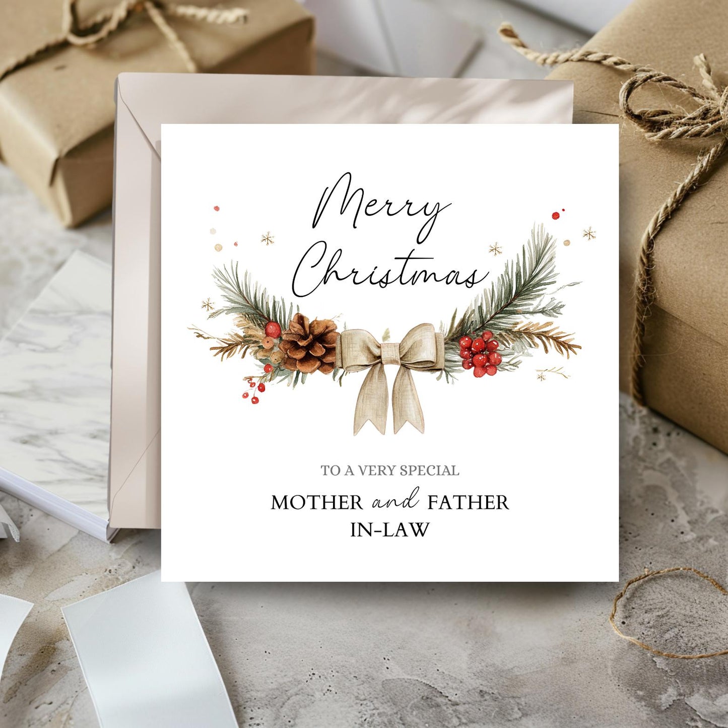 Personalised Auntie & Uncle Christmas Card, Aunty Christmas Card, Xmas Card Daughter, Son, In Law's Any Relation