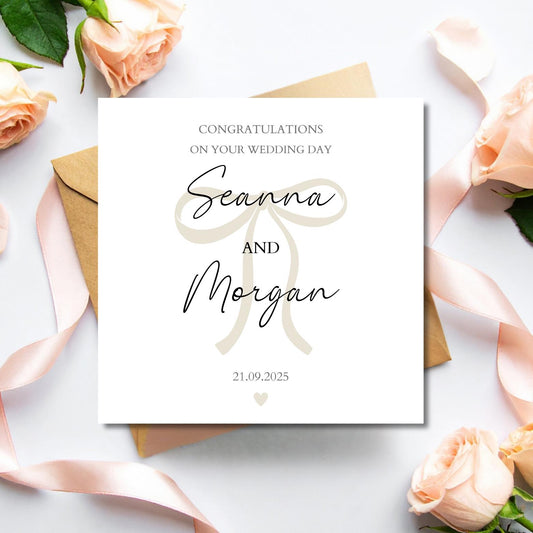 Personalised Mr & Mrs Wedding Card, To the Newlyweds Card, On Your Wedding Day Card Colour Choices, Wedding Card