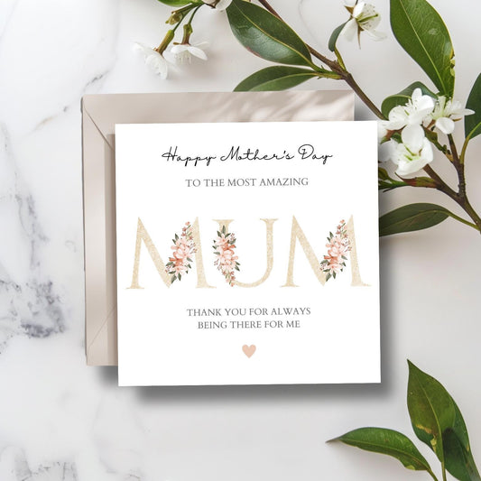 Personalised Mothers Day Card, Best Friend Mothers Day Card, Neutral Mothers Day Card, Wonderful Mum Card