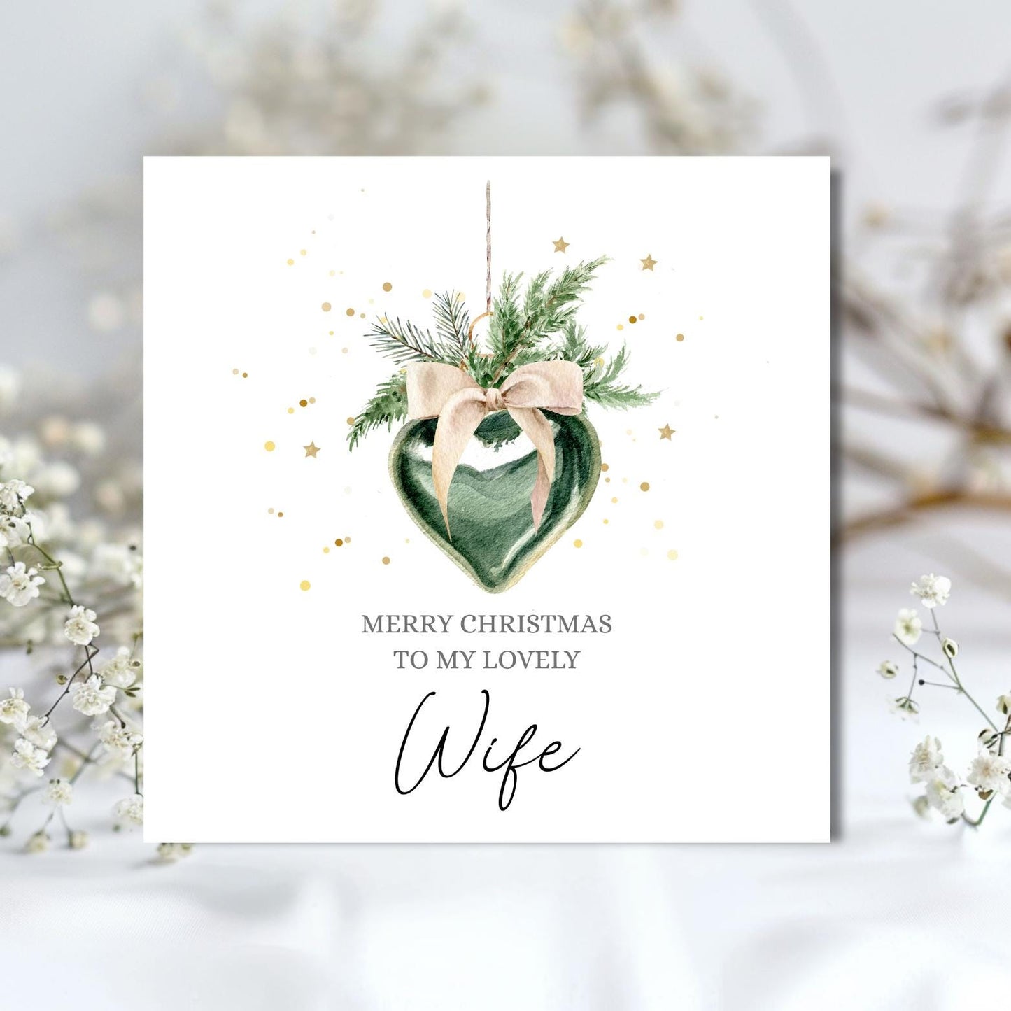 Personalised Mum Christmas Card, Parents Bauble Christmas Card, Merry Christmas Mum, Xmas Card Nanna, Mother, Auntie, Any Relation