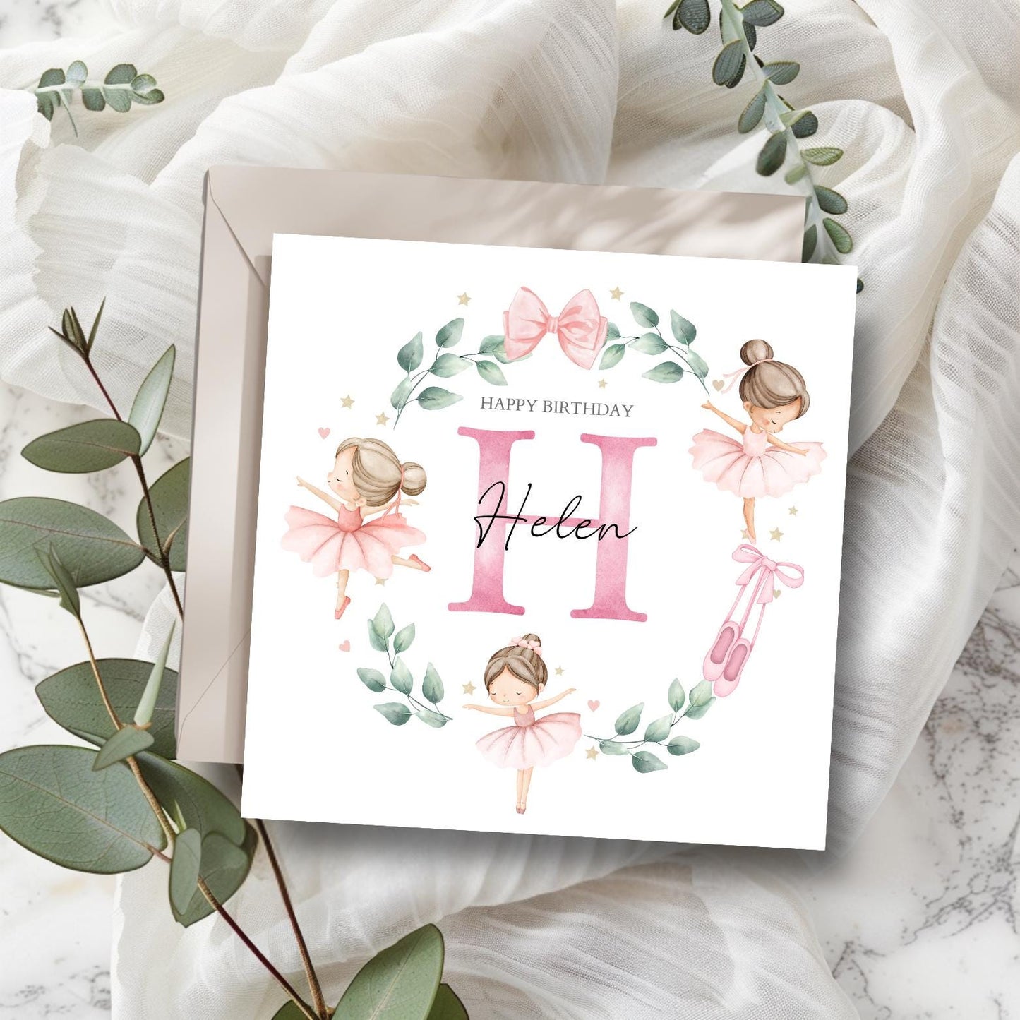 Personalised Ballerina Birthday Card |2nd birthday Girl Card |3rd Birthday Ballet Card|Pink 1st Birthday Card Granddaughter, Niece, Daughter