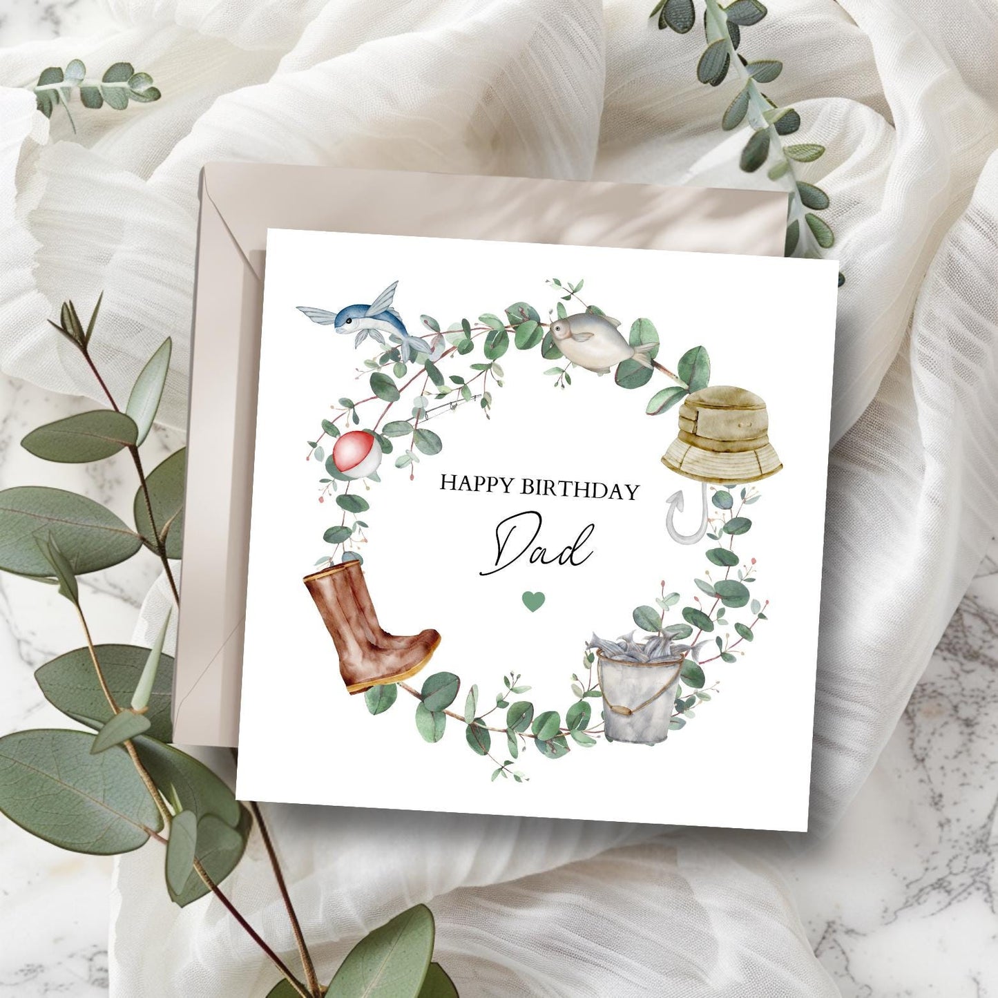 Personalised Grandad Birthday Fishing Card - Fishing Dad Birthday Card -Best Dad Card- Fishing Birthday Card for Dad, Grandad, Uncle