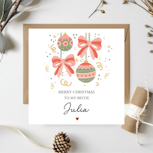 Personalised Bestie Christmas Card, Couple, Friend, Best Friend Christmas Card, Aunt and Uncle, Friend Xmas Card, Any Relation