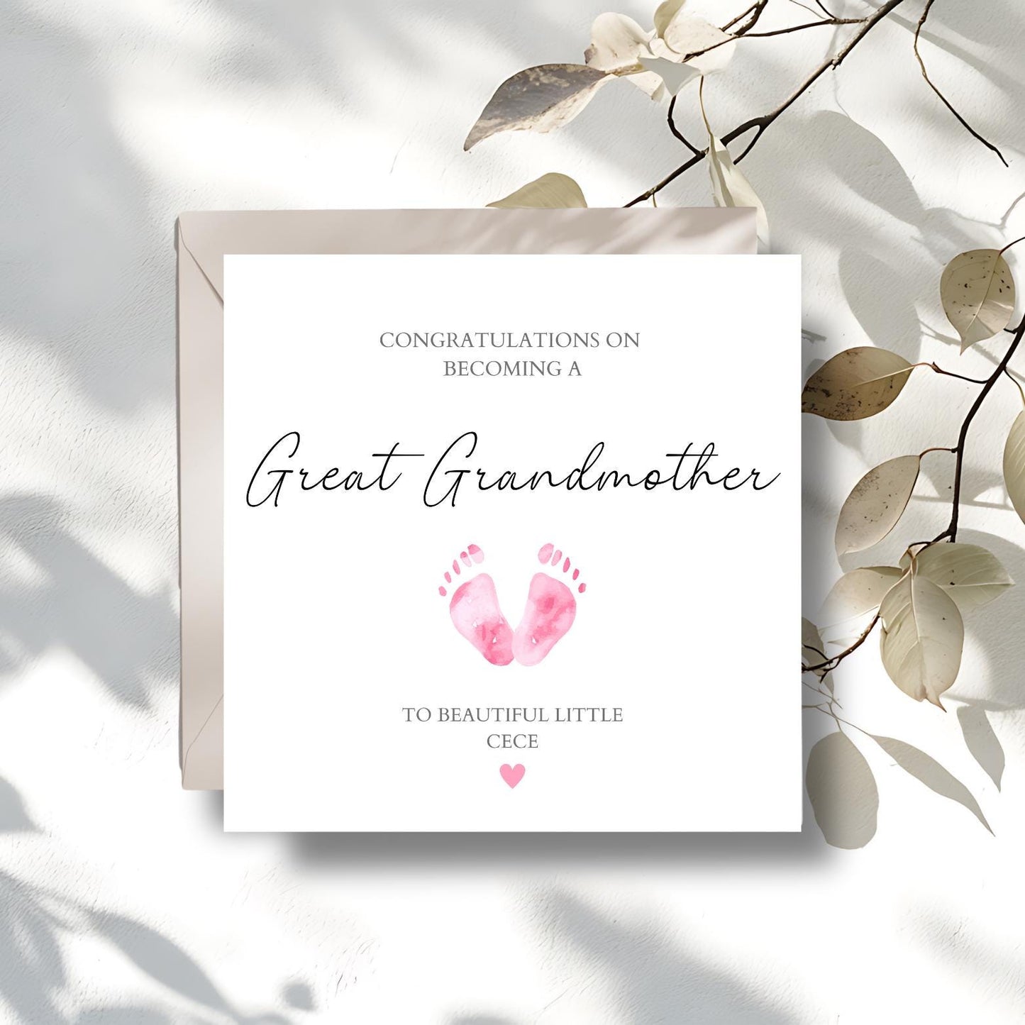 Personalised New Great Grandmother Card, Personalised New Grandma Card, Congratulations on becoming grandparents card, Grandma, Grandpa Card