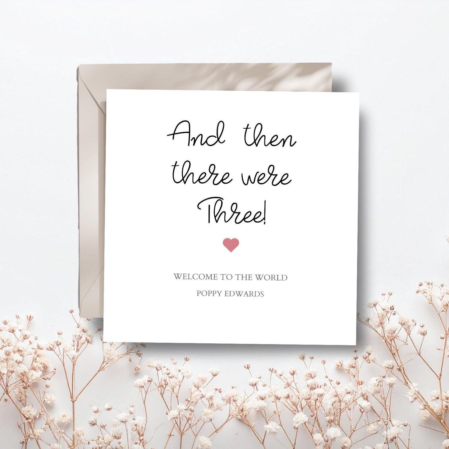 Personalised Baby Card, And Then There Were Four, Three, Five Baby Card, Welcome to the World Card- Personalised Newborn Card Granddaughter