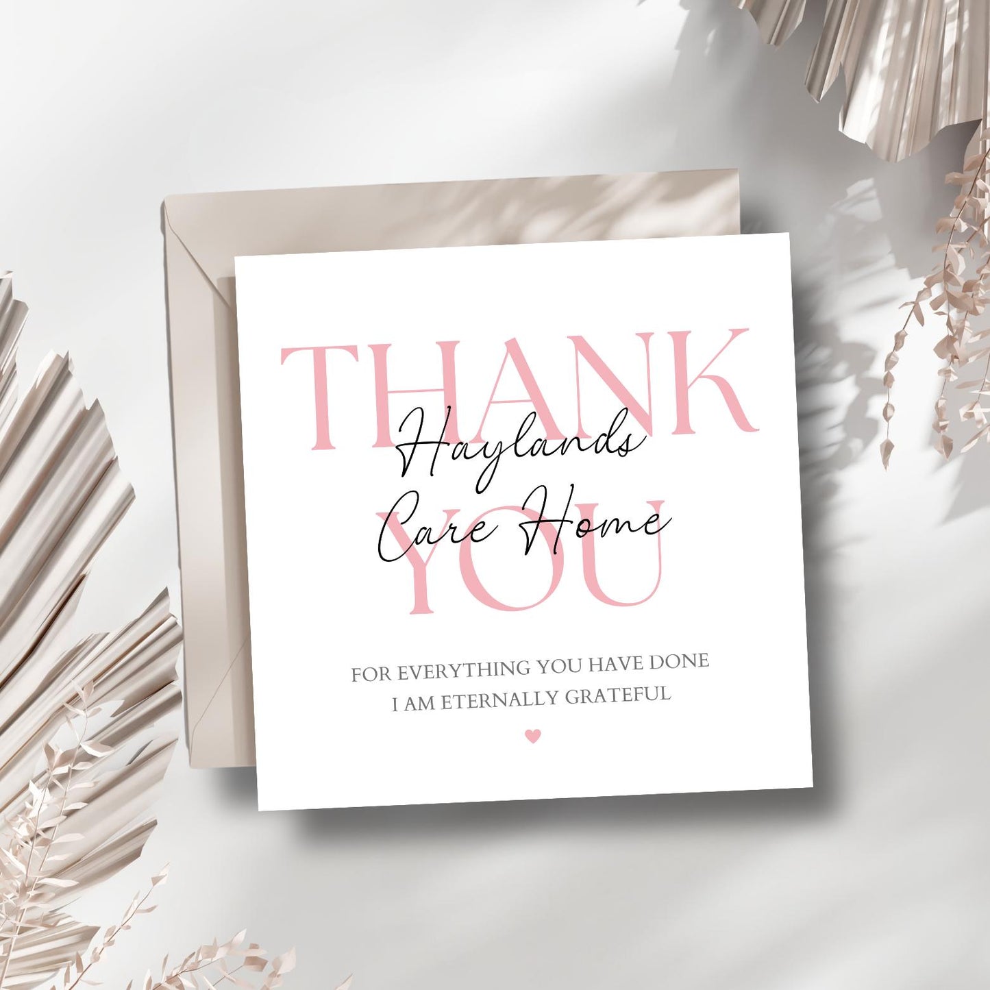 Personalised Doctor Thank You Card, Hospital Thank You Card, Thank You For Your Support Card, Eternally Grateful Care Home Thank You Card