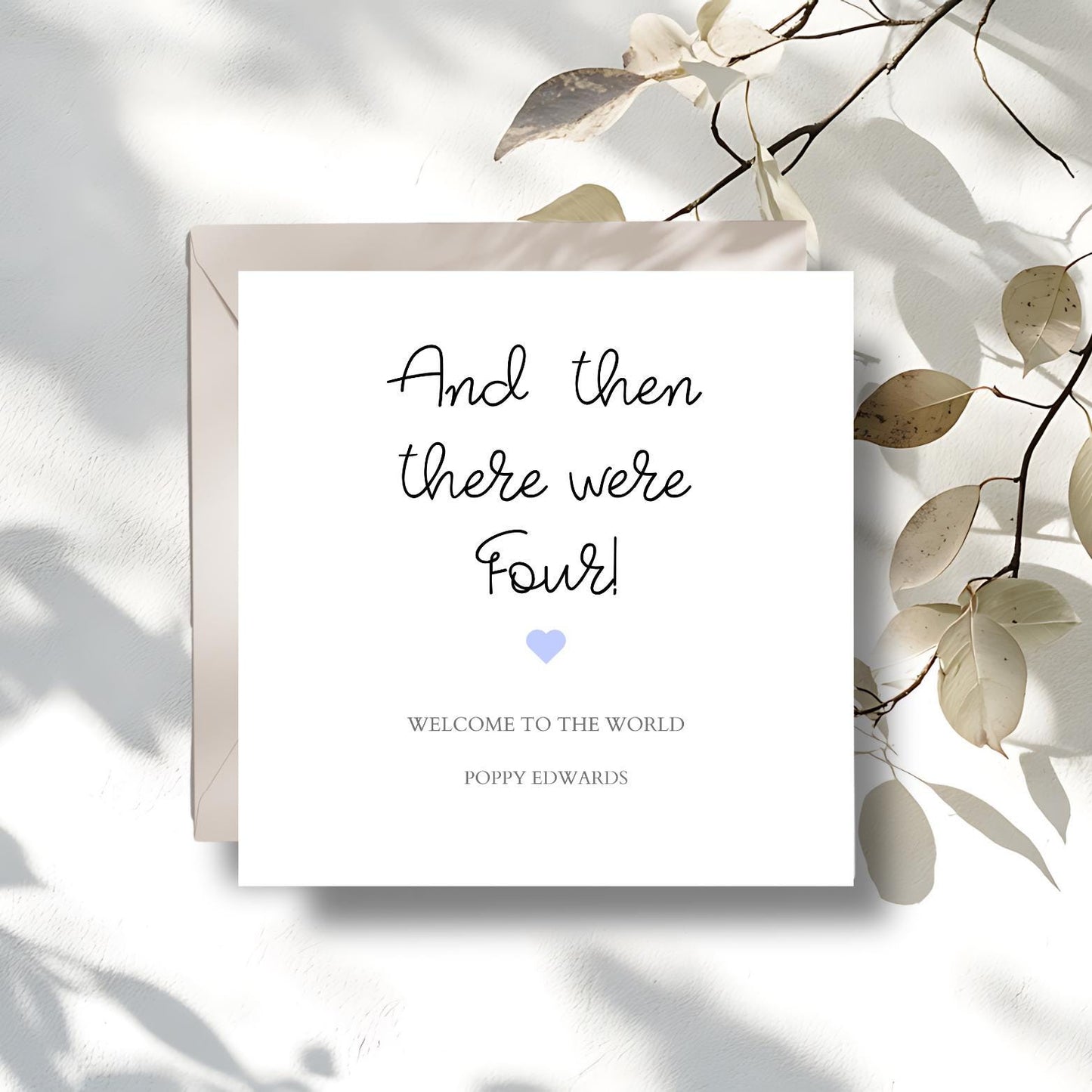 Personalised Baby Card, And Then There Were Four, Three, Five Baby Card, Welcome to the World Card- Personalised Newborn Card Granddaughter