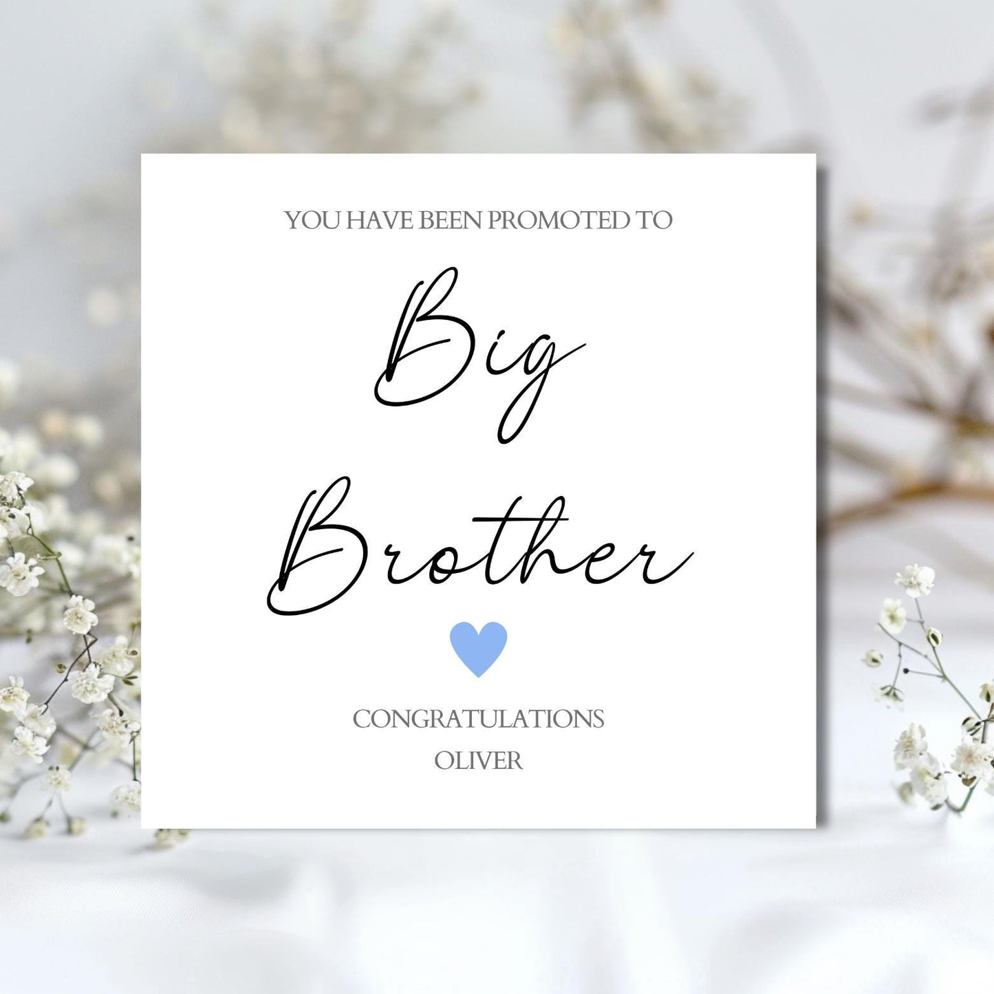 Personalised Big Brother Card, Promoted to Big Brother Boy Card l Big Brother Card |New Baby Card | Simple Calligraphy Big Brother Card