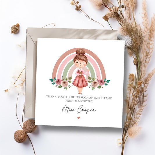 Personalised Thank You Teacher Card, Teacher Card, Thank You Teacher Card, End of Term Card, Key Worker Card, Head Teacher Card
