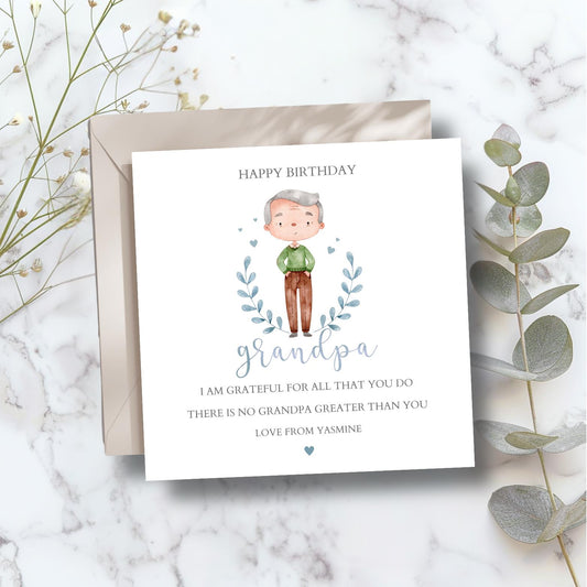 Personalised Grandpa Birthday Card | Grandfather Birthday Card | Grandad Birthday Card for Him. Best Grandad