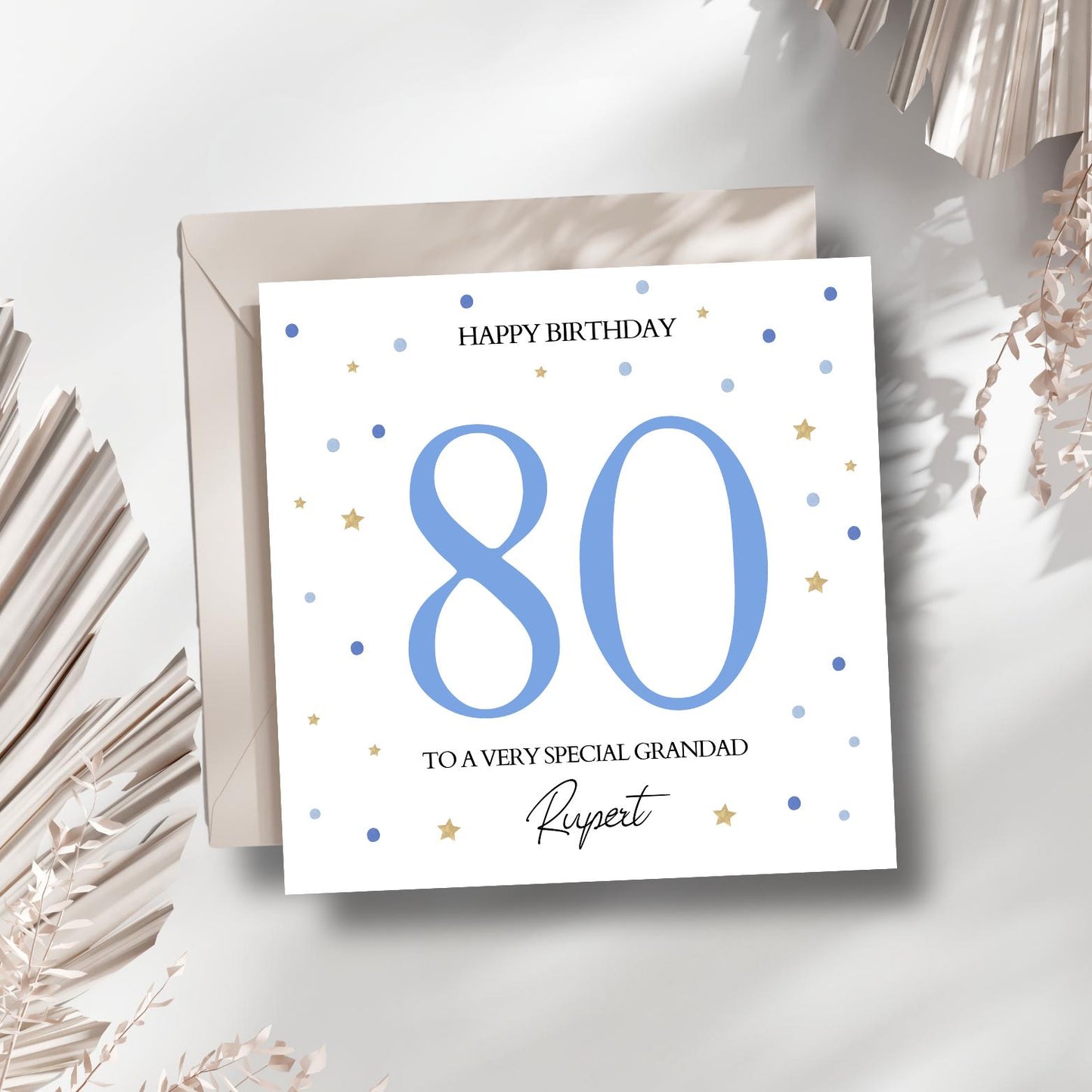 Personalised Uncle Birthday Card | Birthday Card for Him | Blue Dots Dad Birthday Card| Any Relation, Grandad, Dad, Uncle Birthday Card
