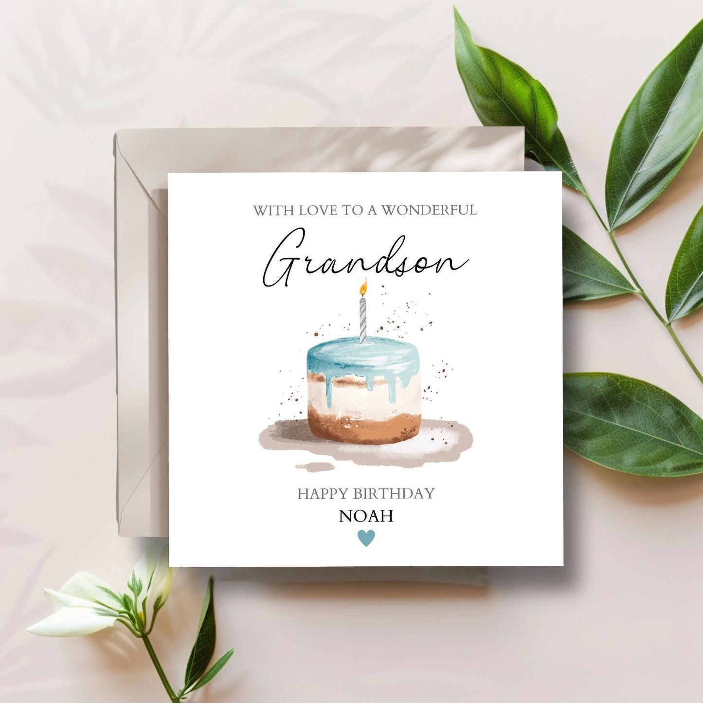 Personalised Grandson Birthday Card | Birthday Card for Him | Blue Dots Dad Birthday Card| Any Relation, Son, Grandad, Dad, Uncle Birthday
