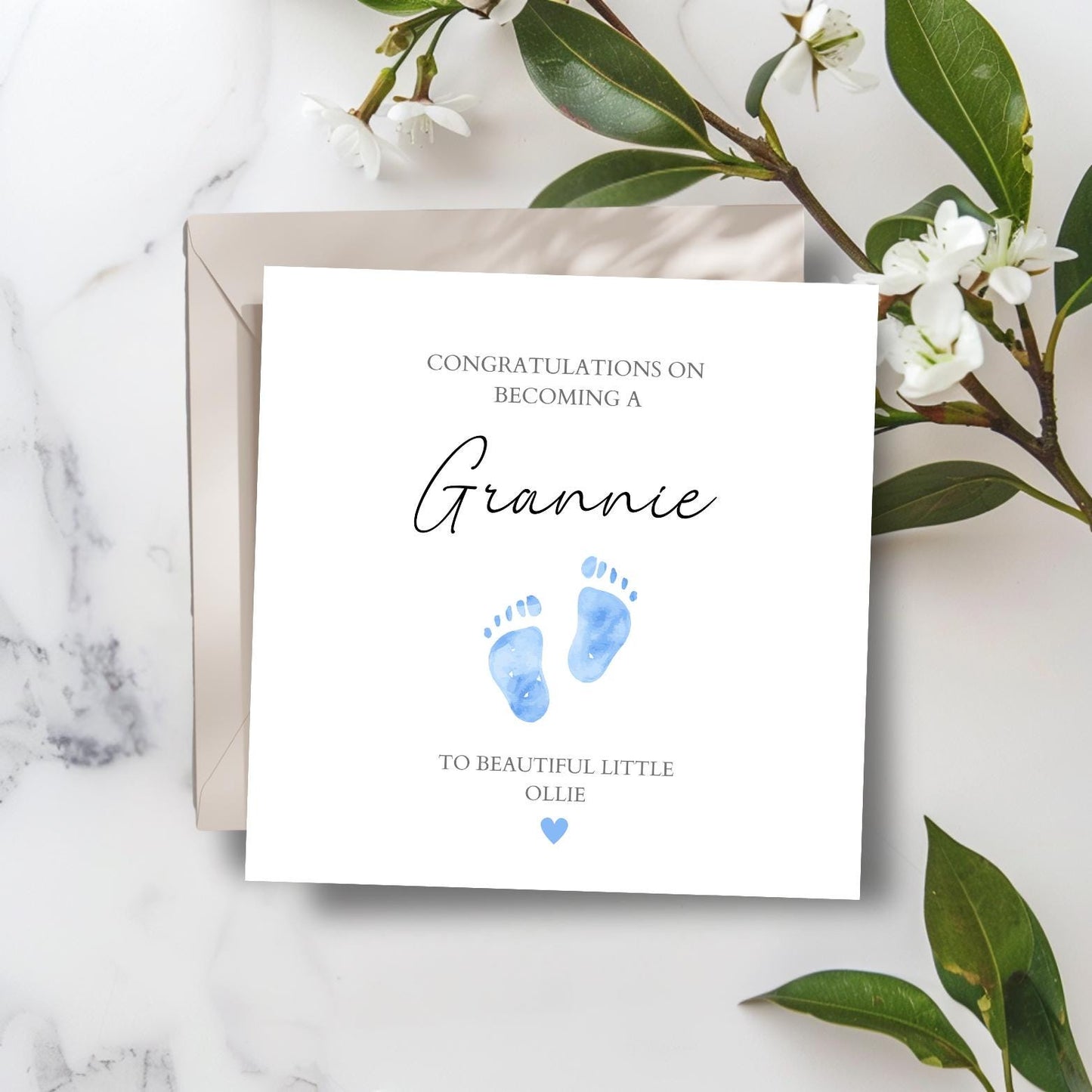 Personalised New Nanny Card, Personalised New Grandmother Card, Congratulations on becoming grandparents card, Grandma, Grandpa Card