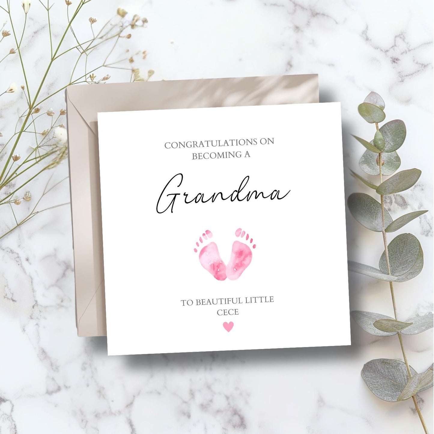 Personalised New Grandma Card, Personalised New Grandparent Card, Congratulations on becoming grandparents card, Grandma, Grandpa Card