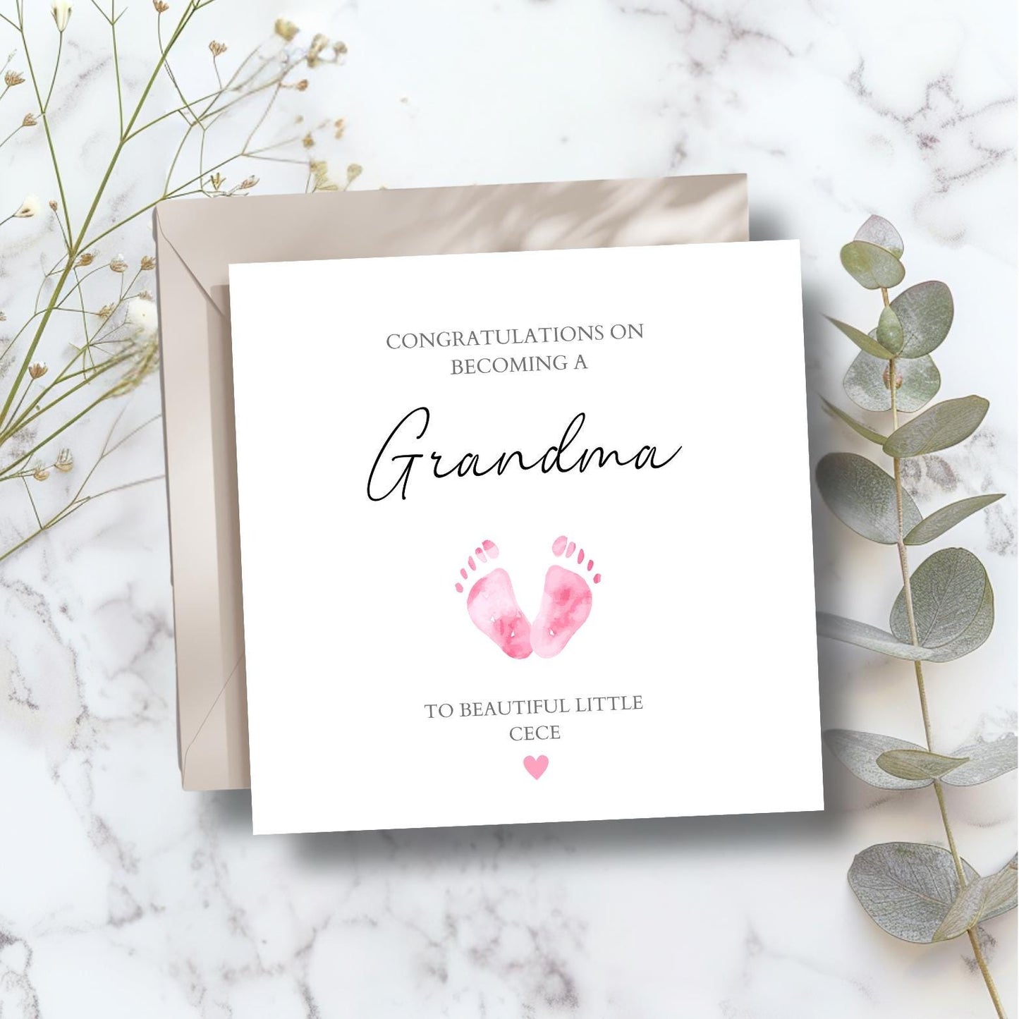 Personalised New Nanny Card, Personalised New Grandmother Card, Congratulations on becoming grandparents card, Grandma, Grandpa Card