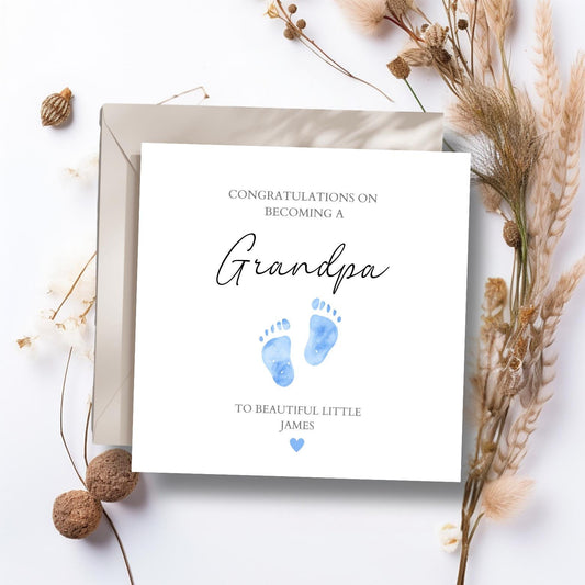 Personalised New Grandpa Card, Personalised New Grandad Card, Congratulations on becoming grandparents card, Grandma, Grandpa Card