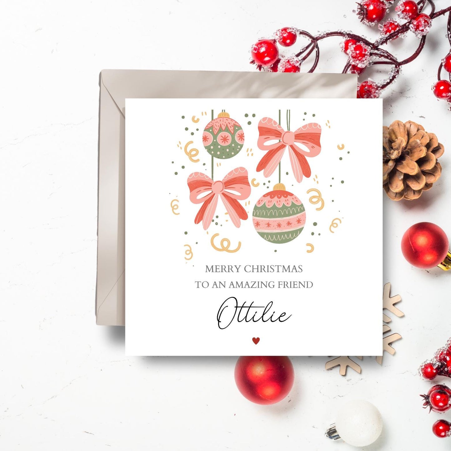 Personalised Friend Christmas Card, Couple, Bestie, Best Friend Christmas Card, Aunt and Uncle, Friend Xmas Card, Any Relation