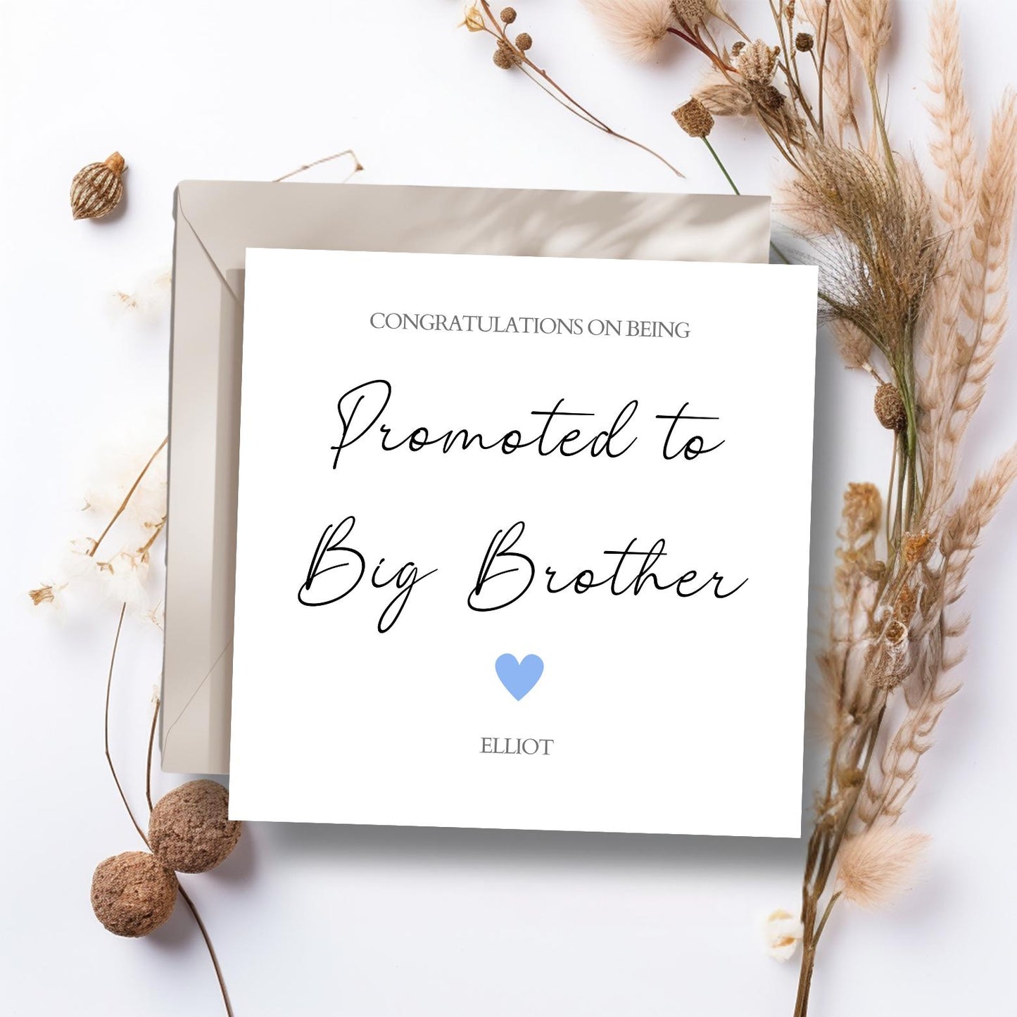 Personalised Big Brother Card, Personalised Promoted to Big Brother Card l Big Bro Card |New Baby Card | Simple Elegant Card For Big Brother