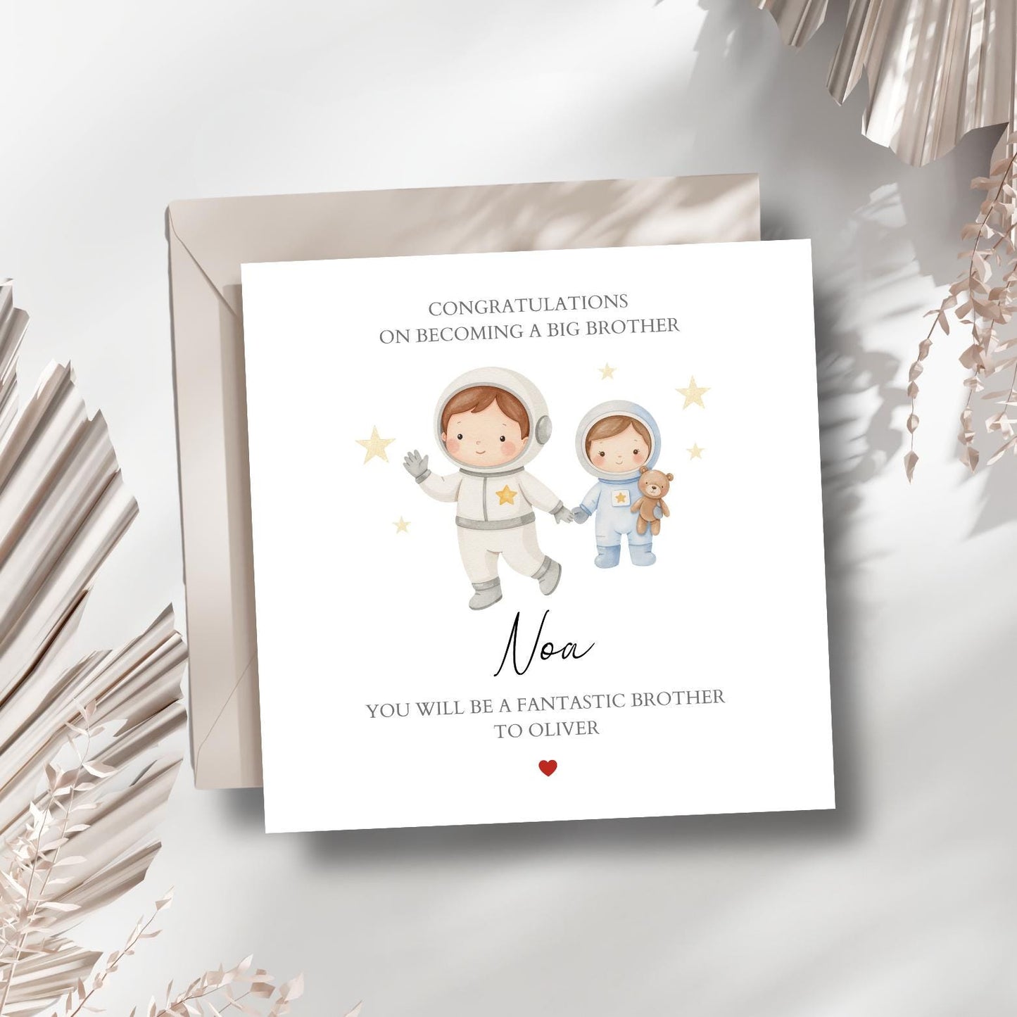 Personalised Big Brother Card - Space Big Brother Card -Promoted to Big Brother- Astronaut Big Brother Card for Grandson, Nephew