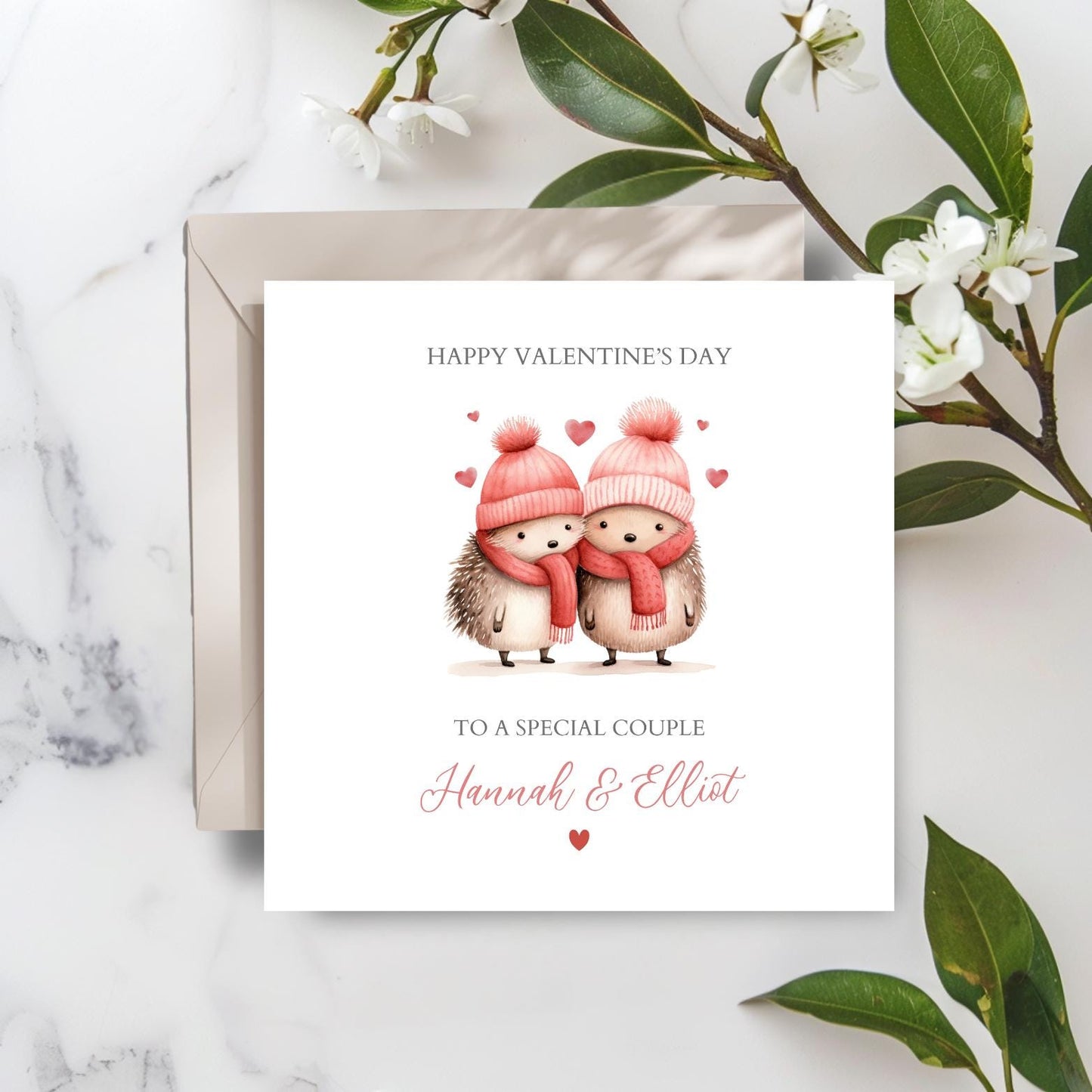 Personalised Couple Valentines Card, Personalised Hedgehog Special Couple Valentine Card, Valentines Card for Wife, Girlfriend, Fiancé