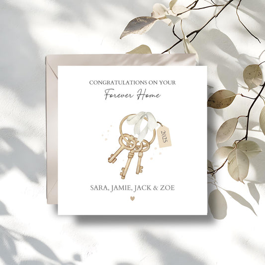 Personalised Forever Home Card, Happy Dream Home Card, First Home Together Card, Forever Home Card, Neutral New Home Card