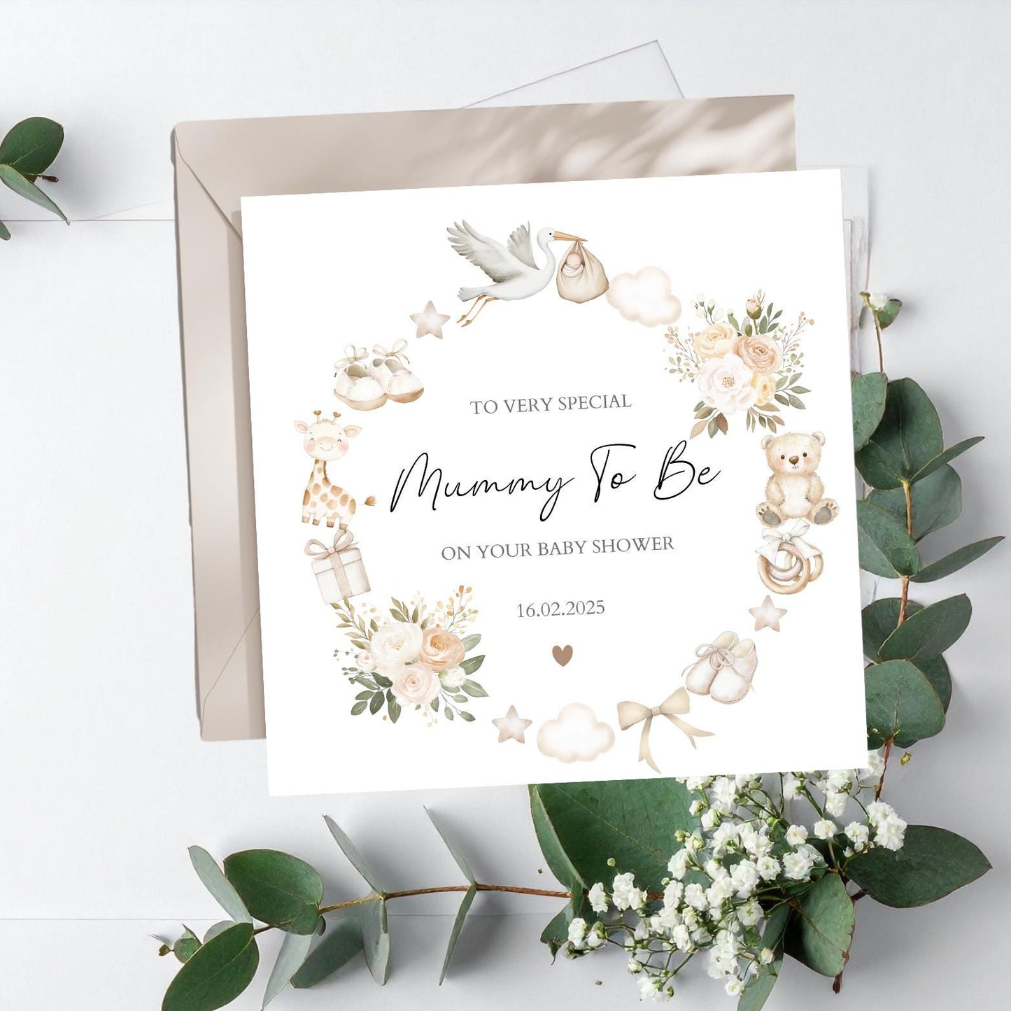 Personalised Mummy To Be Baby Shower Card | Neutral Baby Shower Card for Mummy to be Card, Baby Shower Gift for Baby Boy or Girl